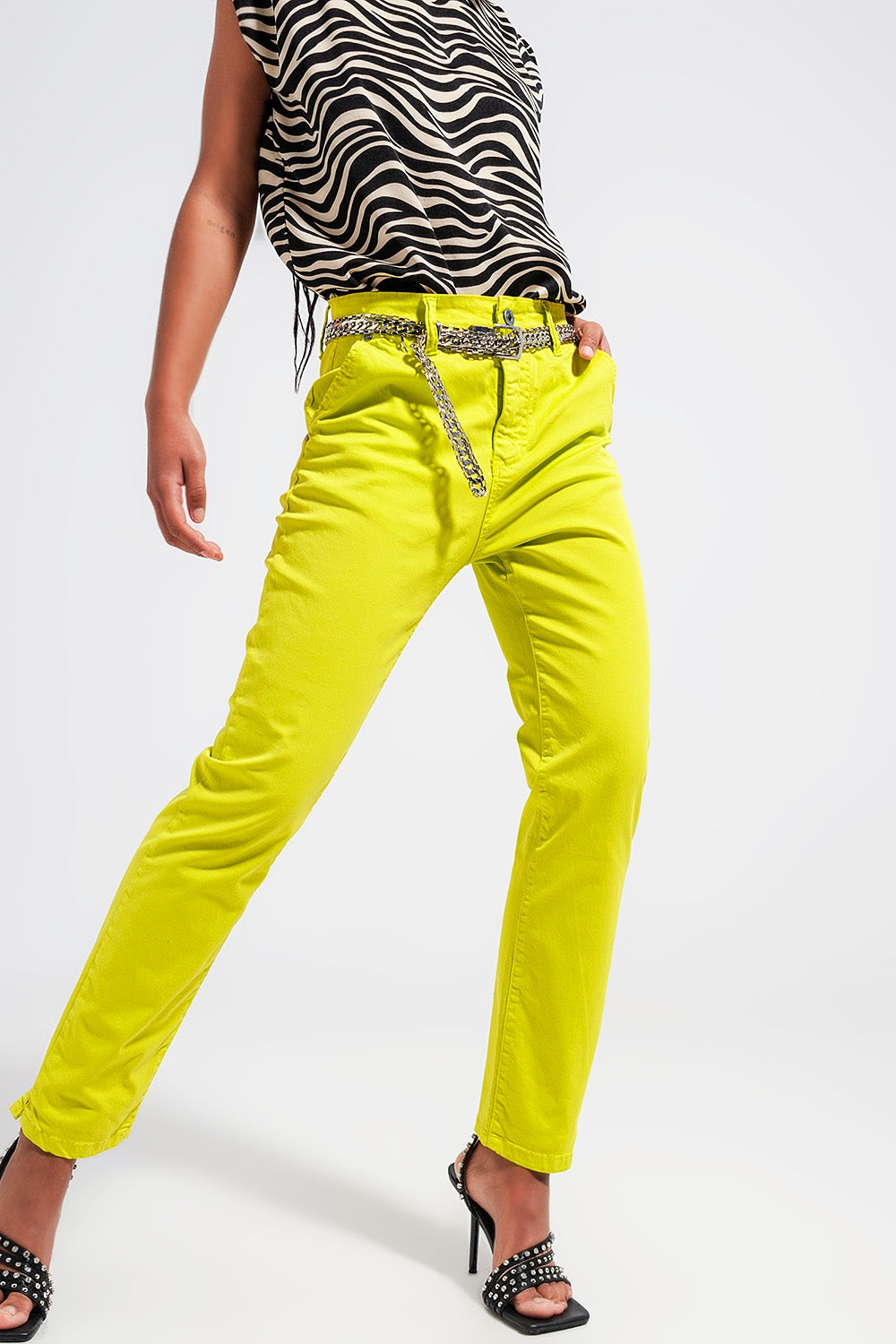 Cotton blend pants in yellow Szua Store