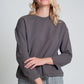 Cotton drawstring sweatshirt in gray Szua Store