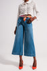 Cotton high waist cropped jeans in mid wash 90s blue Szua Store