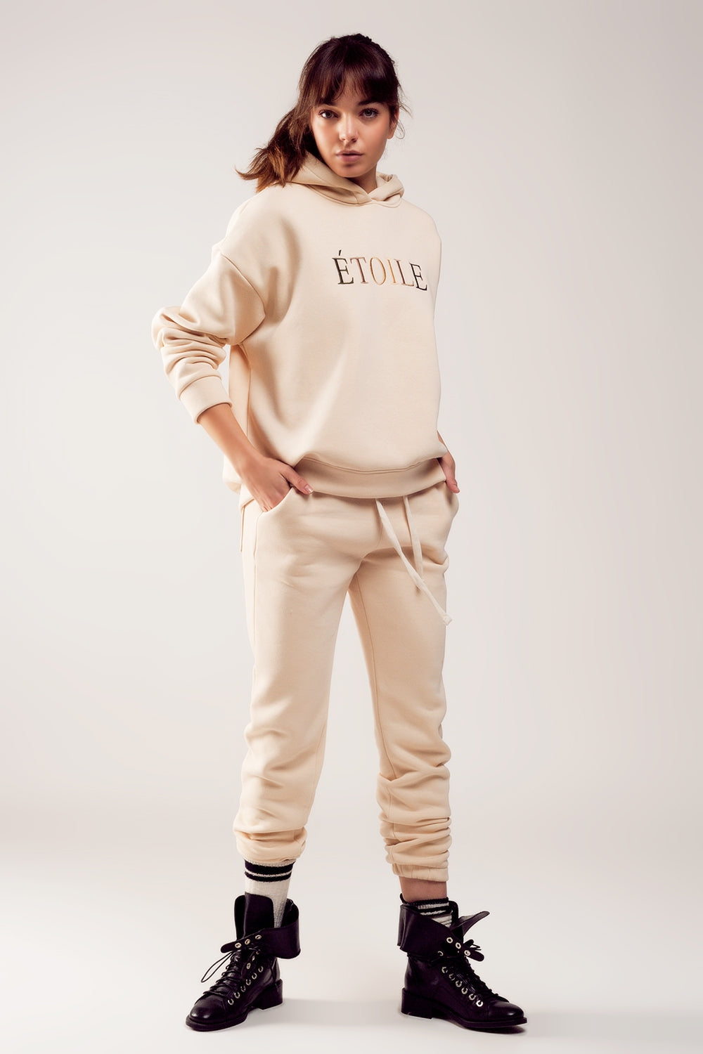 Cotton jogger in cream Szua Store