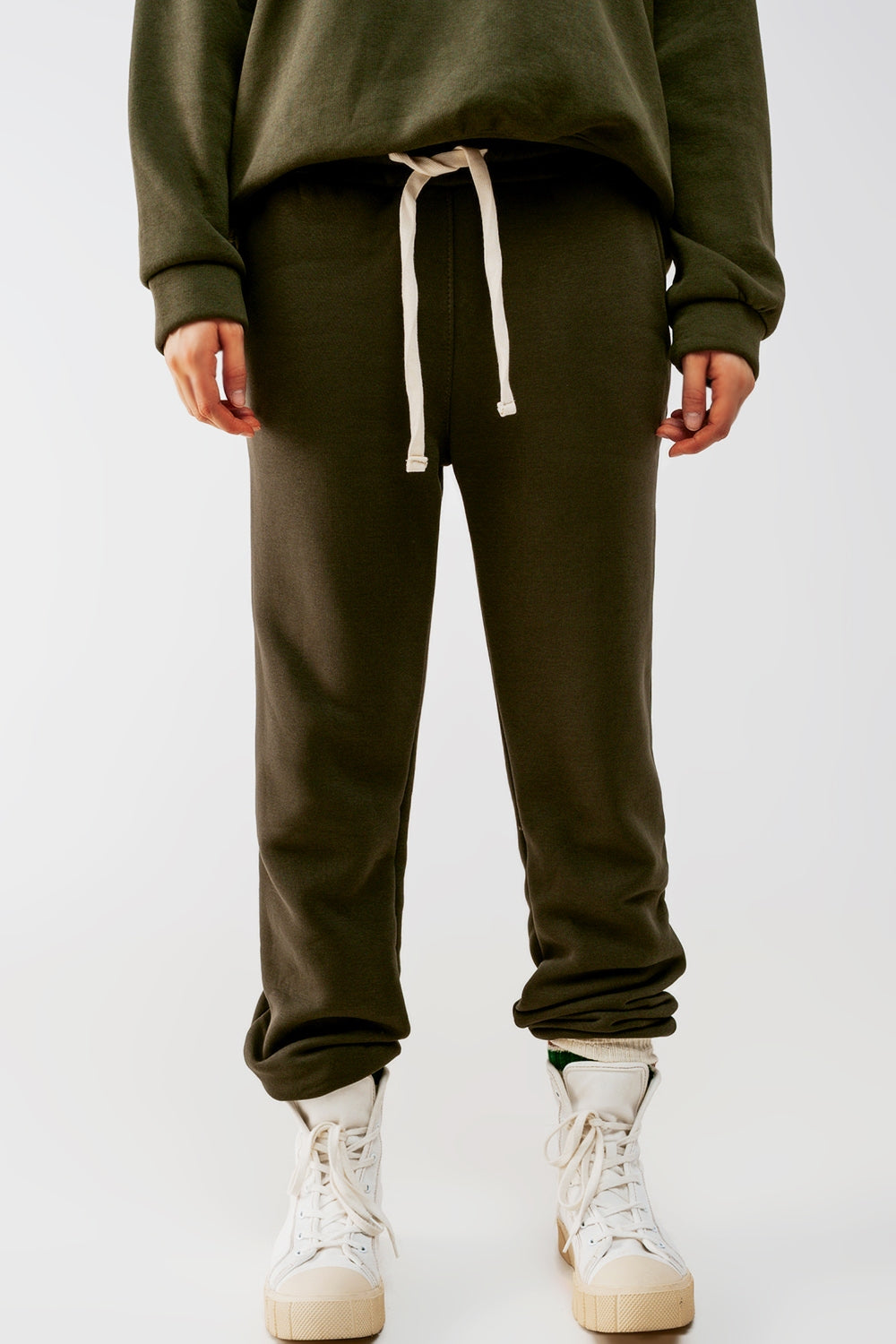 Cotton jogger in khaki Szua Store