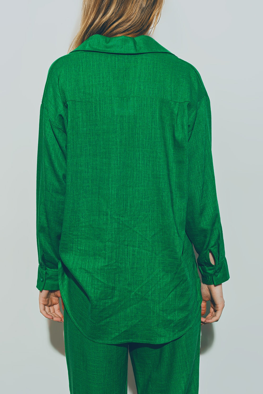 Cotton Loose Fit Shirt in green - Szua Store
