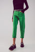 Cotton mid rise slouchy jean in green Szua Store