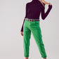 Cotton mid rise slouchy jean in green Szua Store