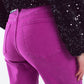 Cotton mid rise slouchy jean in Magenta