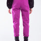 Cotton mid rise slouchy jean in Magenta