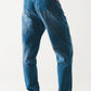 Cotton skater tapered carpenter jeans in mid wash - Szua Store