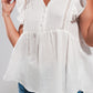 Cotton tank top with ruffle sleeves in white Szua Store