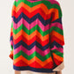 Crew neck striped knit sweater in multi - Szua Store