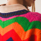 Crew neck striped knit sweater in multi - Szua Store