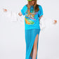 Crochet Maxi Skirt in Blue - Szua Store