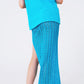 Crochet Maxi Skirt in Blue - Szua Store