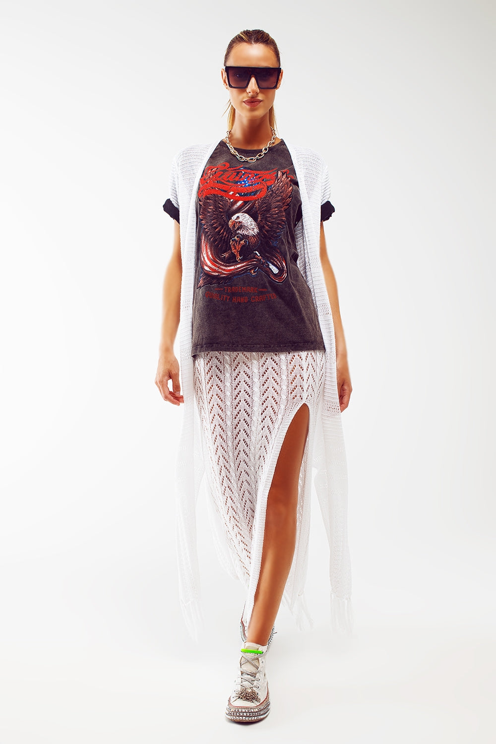 Crochet Maxi Skirt in White - Szua Store