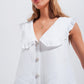 Crop top with bib collar in white Szua Store