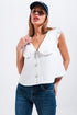 Crop top with bib collar in white Szua Store