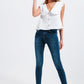 Crop top with bib collar in white Szua Store