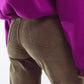 Cropped cord pants in khaki