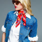 Cropped Denim Jacket CH Style In Mid Wash