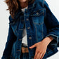 Cropped denim jacket in darkwash blue Szua Store