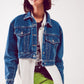 Cropped denim jacket in mid blue Szua Store