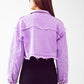 Cropped denim trucker jacket in purple - Szua Store