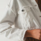 Cropped denim trucker jacket in white - Szua Store