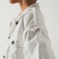 Cropped denim trucker jacket in white - Szua Store