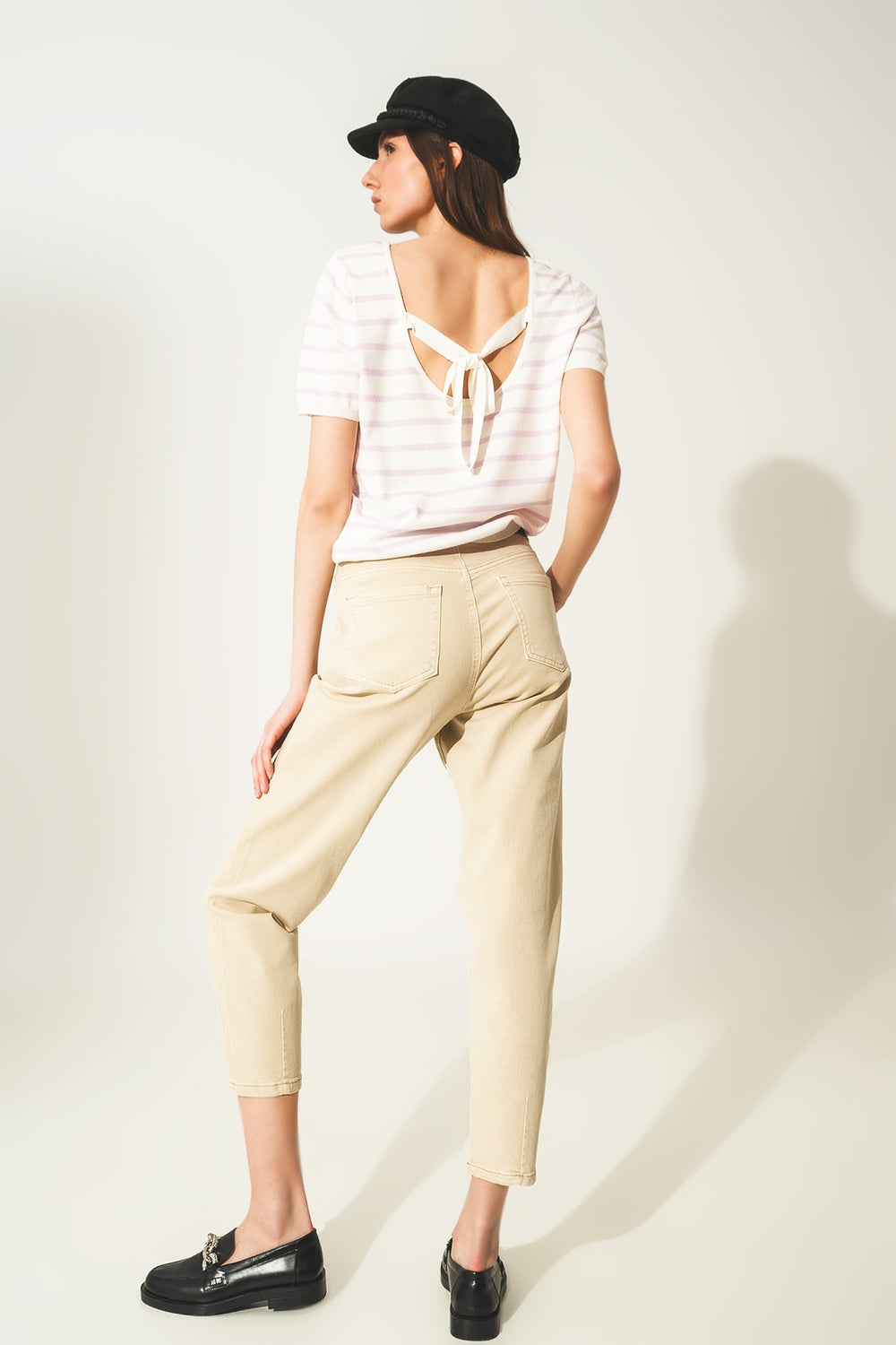 Cropped Jeans in Beige - Szua Store