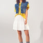 Cropped Studded Denim Vest in Blue - Szua Store