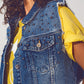 Cropped Studded Denim Vest in Blue - Szua Store