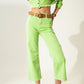 Cropped wide leg jeans in acid green - Szua Store