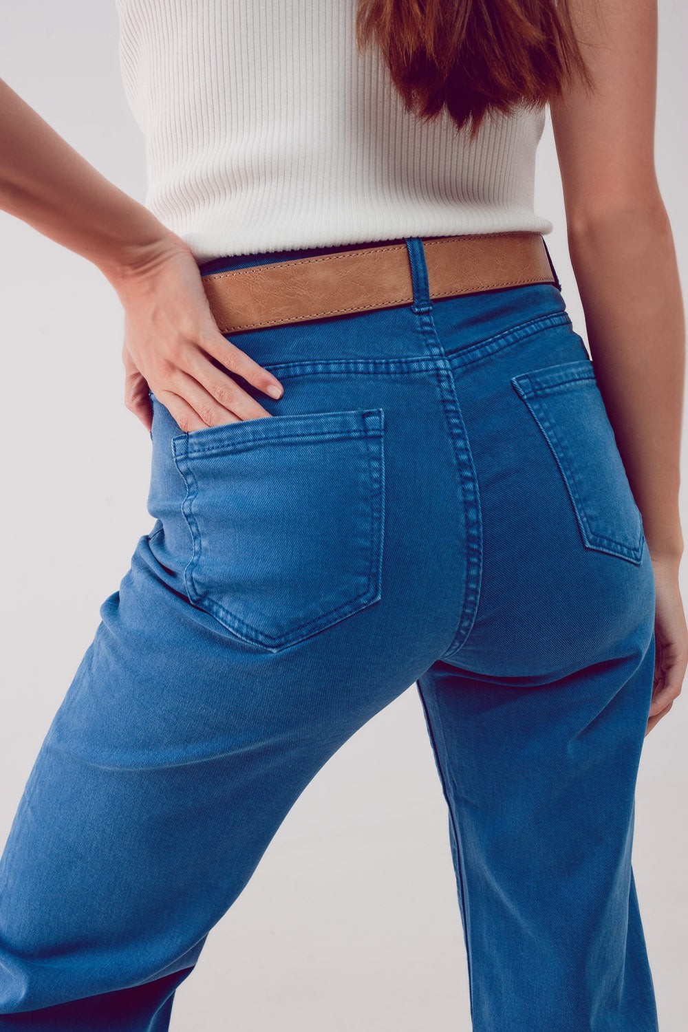Cropped wide leg jeans in blue Szua Store