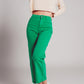 Cropped wide leg jeans in deep green Szua Store