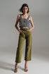 Cropped wide leg jeans in Olive green - Szua Store