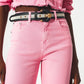 Cropped wide leg jeans in pink - Szua Store