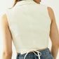 Cropped Wrapped Gilet with Notch Lapels in White
