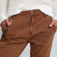 Cuffed utility pants with chain in brown Szua Store