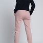 Cuffed utility pants with chain in pink Szua Store