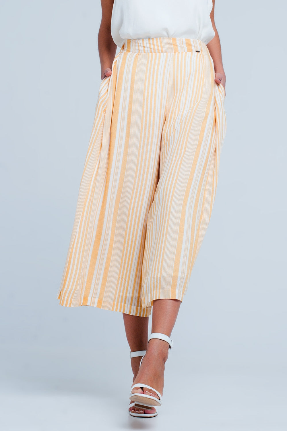 Culottes in yellow stripe Szua Store