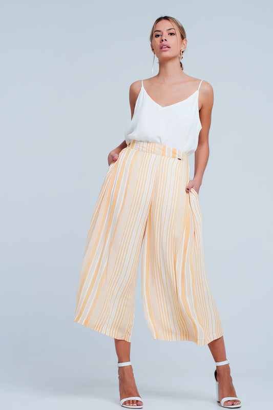 Culottes in yellow stripe Szua Store