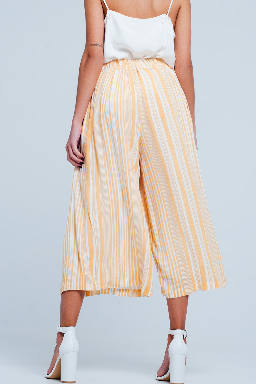 Culottes in yellow stripe Szua Store