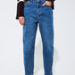 Q2 Dark blue oversized boyfriend jeans