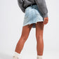 Denim button through mini skirt in light blue Szua Store