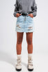 Denim button through mini skirt in light blue Szua Store