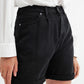 Denim mom shorts in black Szua Store