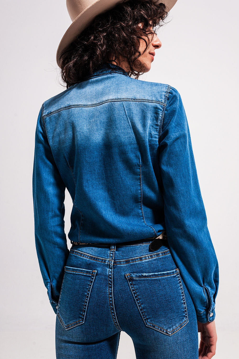 Denim shirt in mid wash blue Szua Store