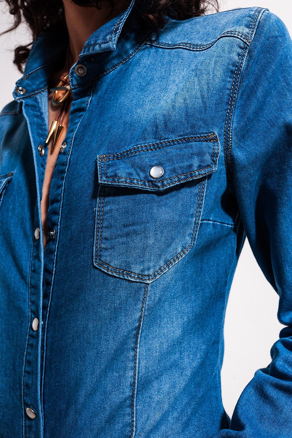 Denim shirt in mid wash blue Szua Store