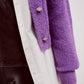 Detail button front knitted cardigan in purple Szua Store