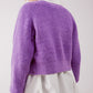Detail button front knitted cardigan in purple Szua Store