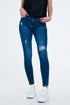 Distressed skinny fit jeans in mid wash Szua Store